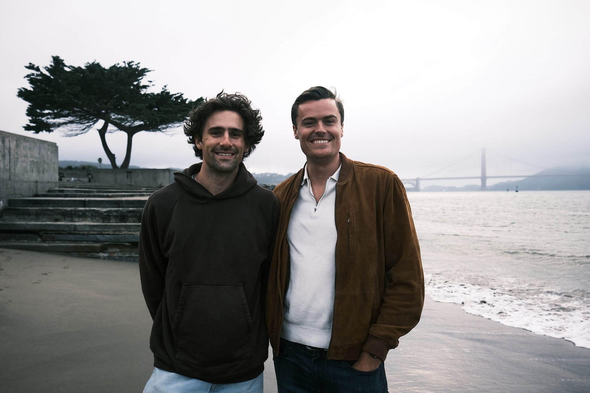 DEALPRINT co-founders Sebastian Krappe and Robert O'Brien by the San Francisco bay