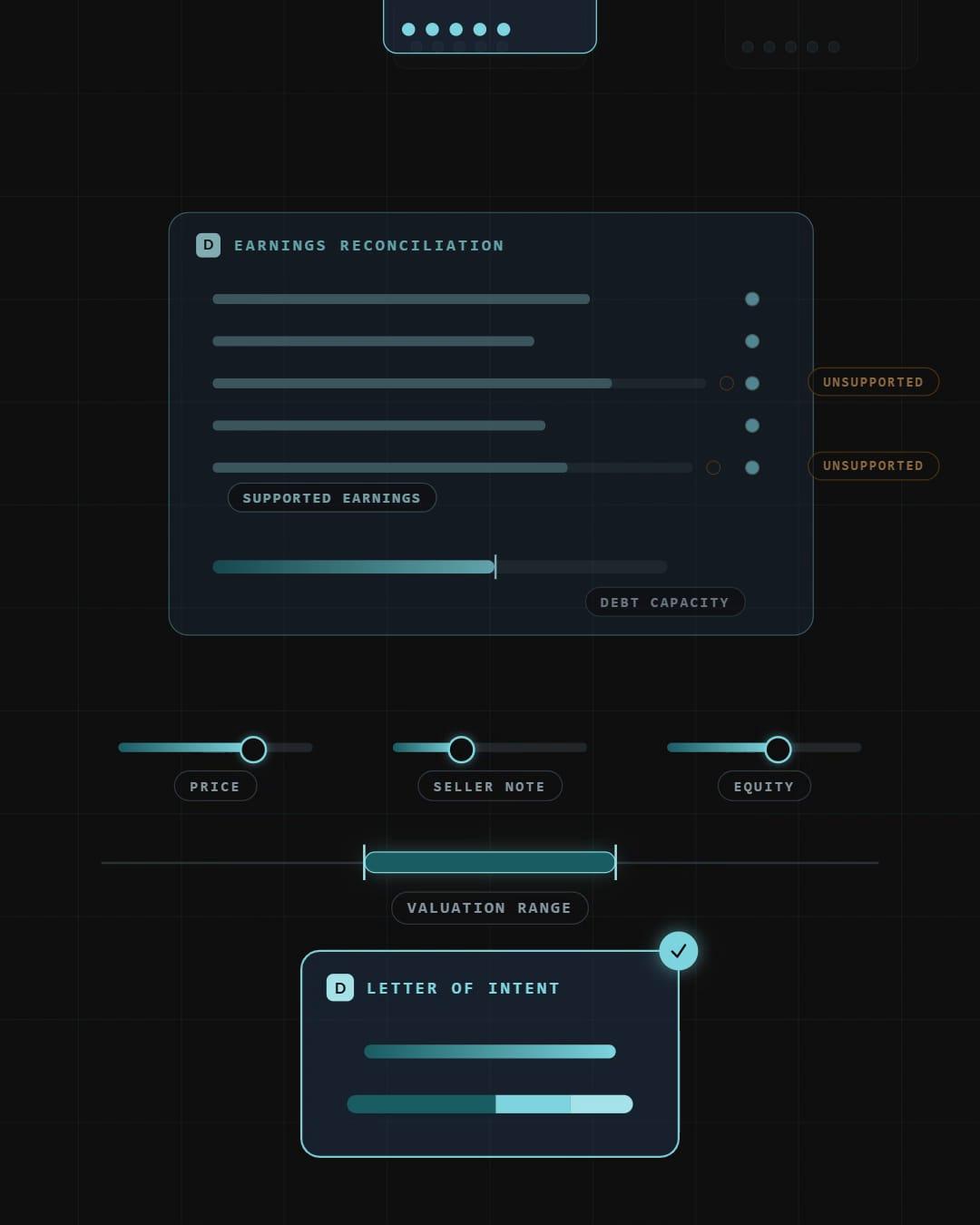 Screening, Valuation & Offer — animated overview